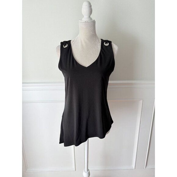 Carmen by Carmen Marc Valvo Black Rivet Detail Tank S - Picture 2 of 5